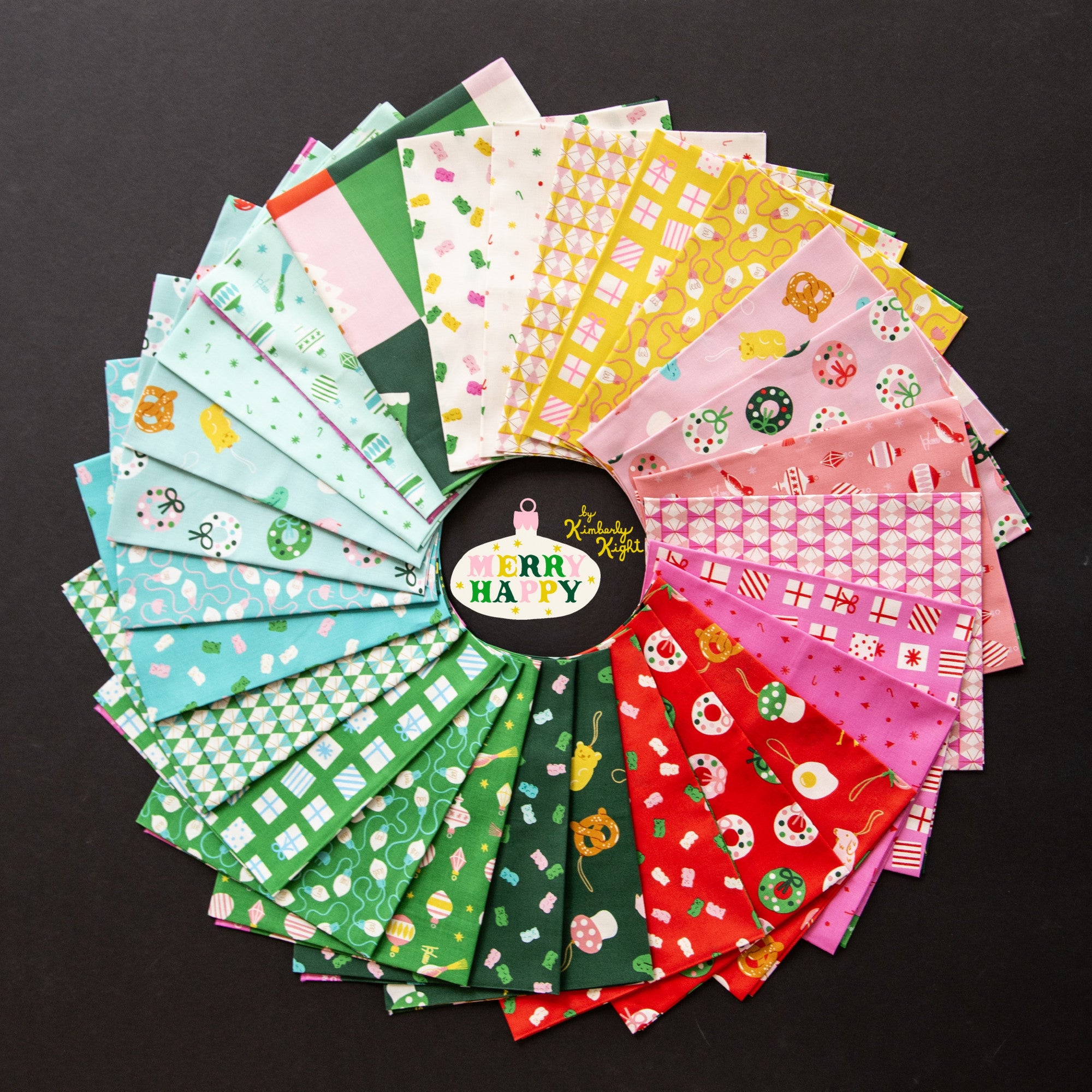 PRESALE Merry Happy Charm Pack 5" by Kimberly Kight for Ruby Star Society | 42 Pcs | RS3097PP