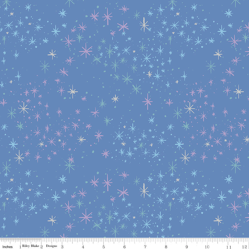PRESALE Wishes Magic Periwinkle SparkleYardage by Jill Howarth for Riley Blake Designs | SC18076-PERIWINKLE