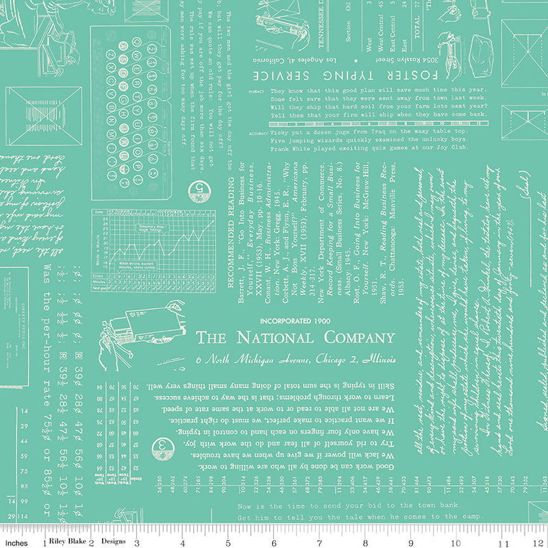 PRESALE TYPE/ography Sea Glass Yardage by Lori Holt of Bee in My Bonnet for Riley Blake Designs | C16850-SEAGLASS