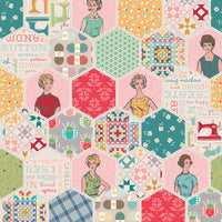 Sew Happy! Hexi Multi Yardage by Lori Holt of Bee in My Bonnet For Riley Blake Designs | C16730-MULTI