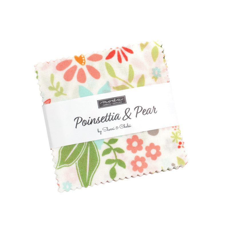 PRESALE Poinsettia and Pear Mini Charm by Sherri & Chelsi for Moda Fabrics | 42 Pcs | 37710MC