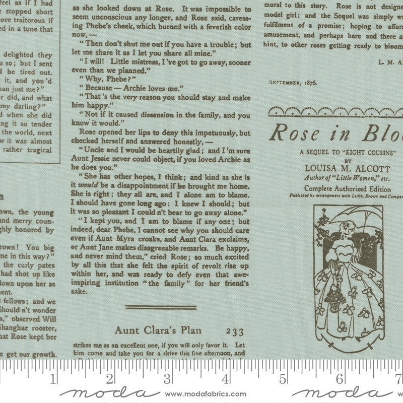 PRESALE True Love Alcott Text Robins Egg Yardage by Lella Boutique for Moda Fabrics | 5263 14