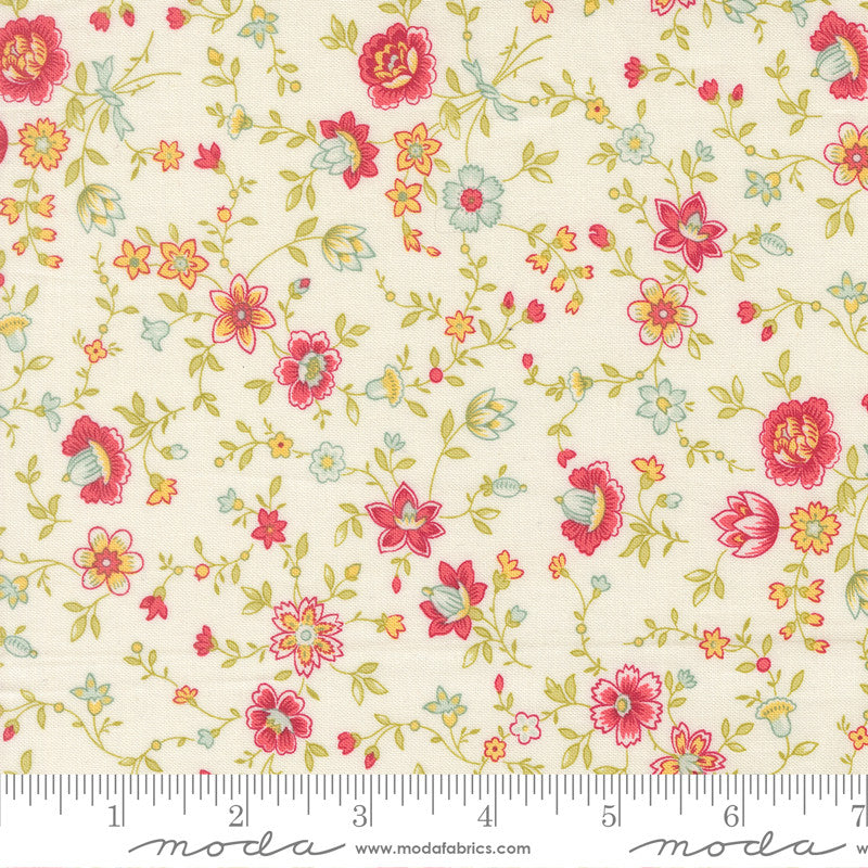 Lyda Rose Flower Vines Porcelain Yardage by Bunny Hill Designs for Moda Fabrics | 3073 11