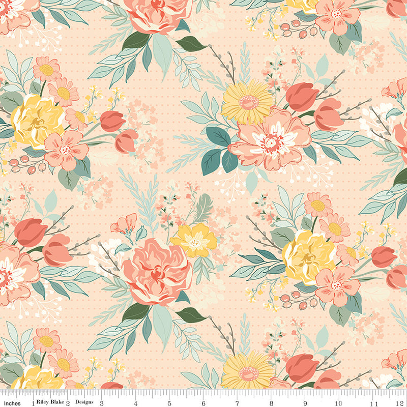 PRESALE New Beginnings Main Blush Yardage by Sandy Gervais for Riley Blake Designs | C15750-BLUSH