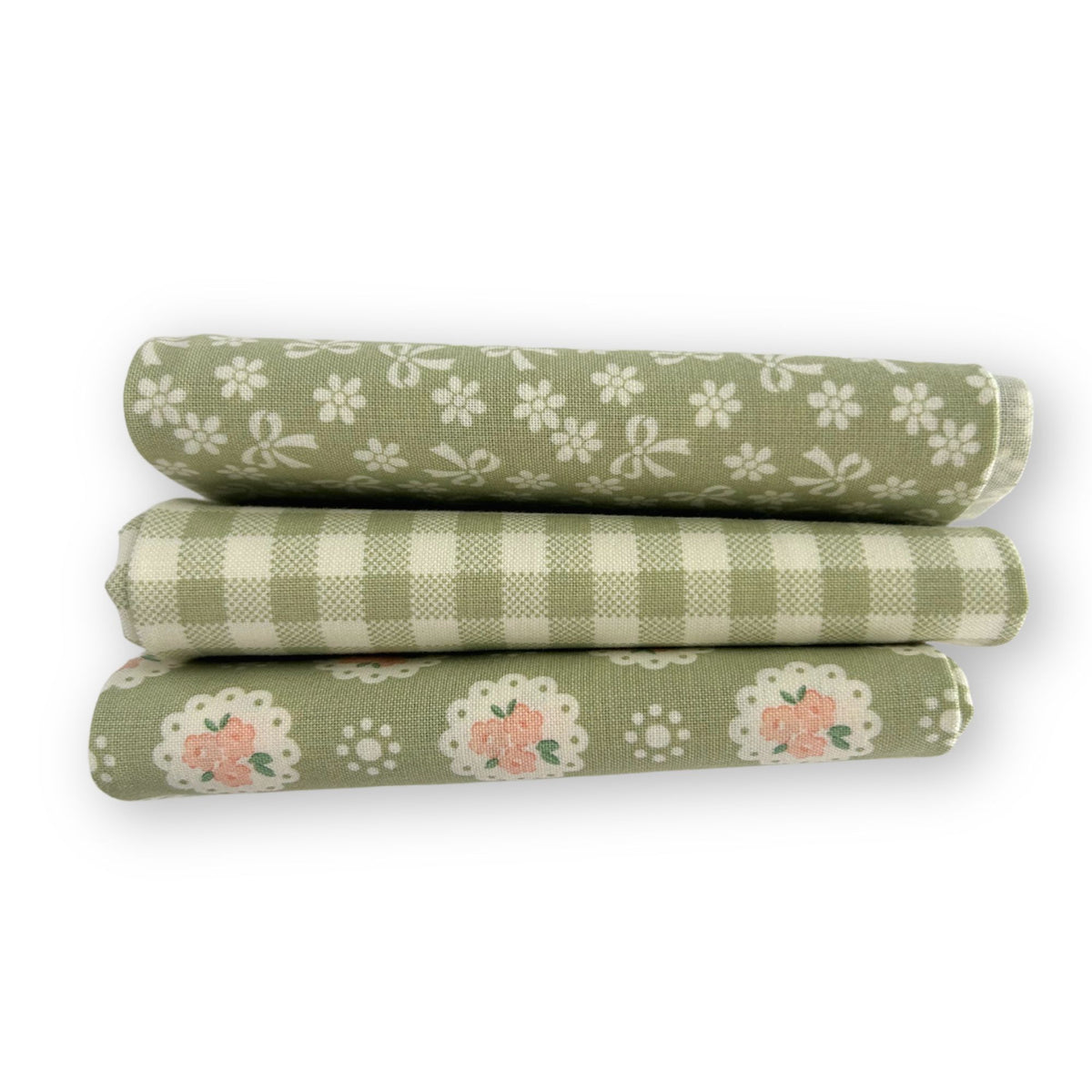 Fat Quarter Bundle Green | Handmade Sweetness by Heather Briggs of My Sew Quilty Life | 3 Fat Quarters | Curated Bundle
