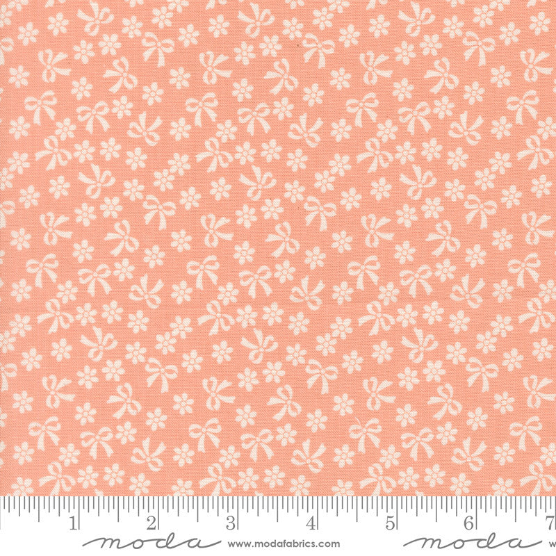 PRESALE Handmade Sweetness Bows Daisies Peach Yardage by Heather Briggs of My Sew Quilty Life for Moda Fabrics | 31793 17
