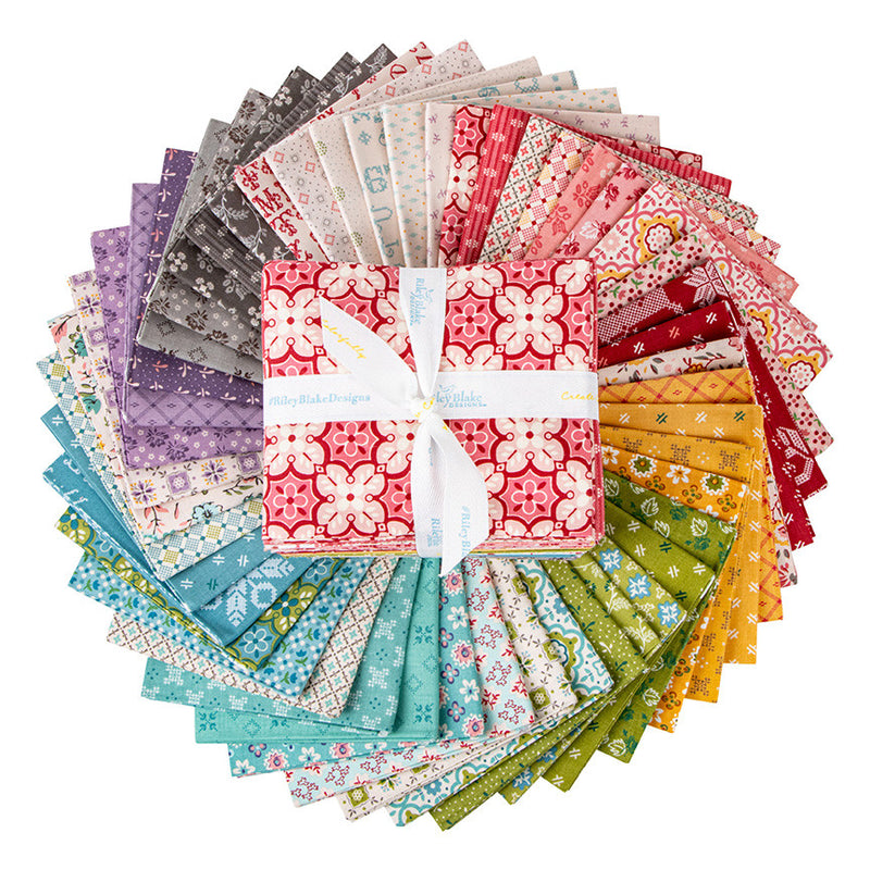 Piece & Plenty Fat Quarter Bundle by Lori Holt of Bee in my Bonnet for Riley Blake Designs | 48 Precut Fat Quarters | FQ-15870-48