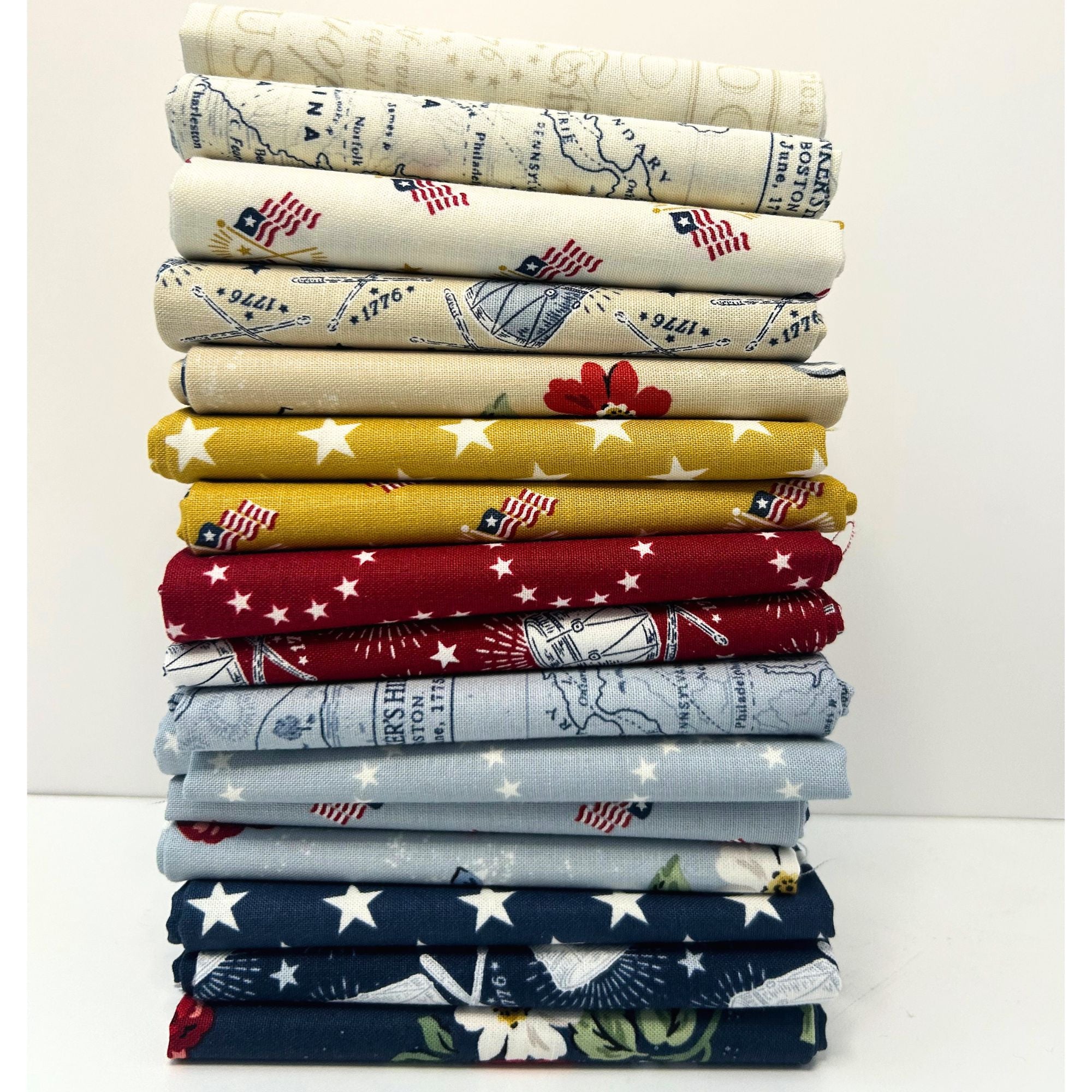 Independence Custom Fat Quarter Bundle by the RBD Designers for Riley Blake Designs | 16 FQs |. Curated Bundle