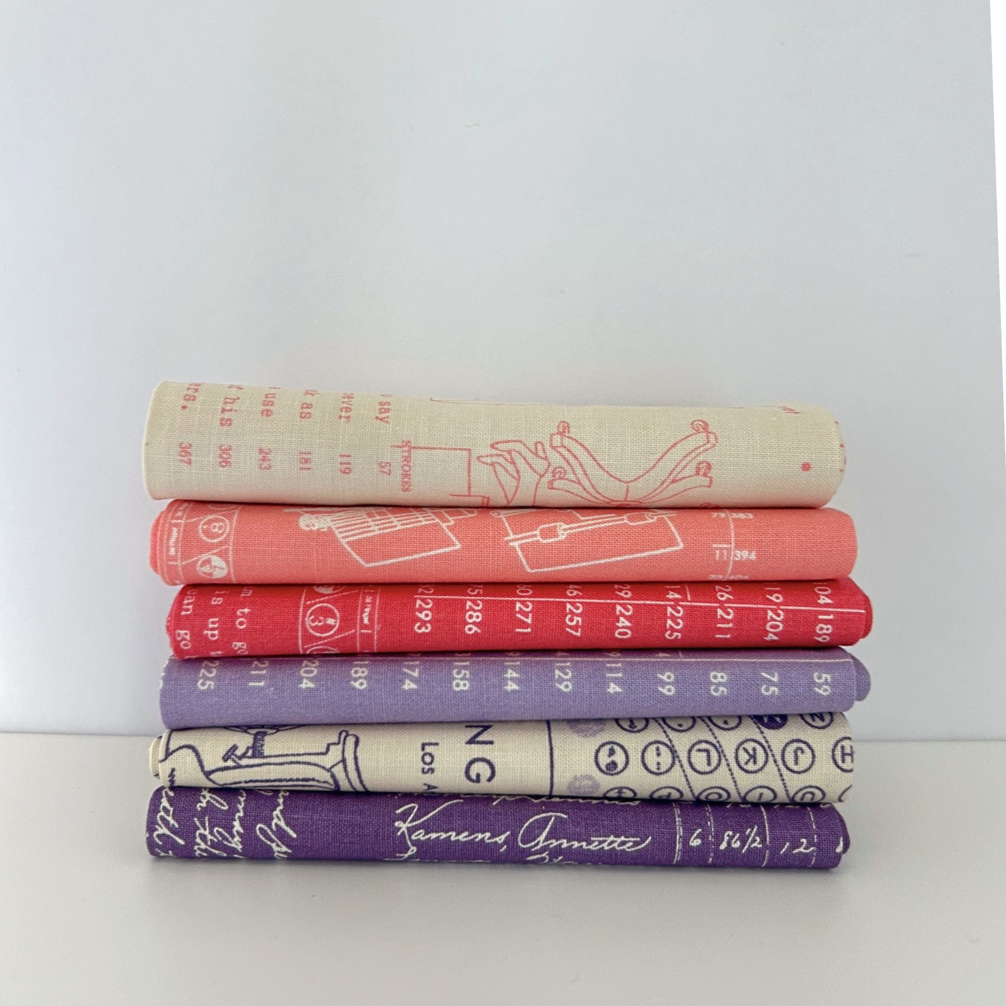 Violet Blooms Fabric Bundle | TYPE/ography by Lori Holt of Bee in my Bonnet | 7 Pieces | Curated Fat Quarter or Half Yard Bundle