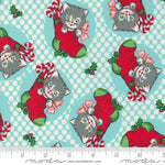 Kitty Christmas Custom Fat Quarter Blue Colorway Bundle by Urban Chiks for Moda Fabrics | Curated Bundle 6 Fat Quarters