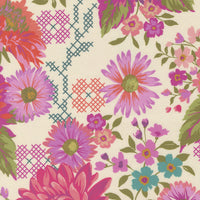 PRESALE Parlor Happy Blooms Cream Yardage by Crystal Manning for Moda Fabrics | 11960 11