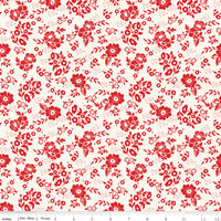 Freedom Garden Medium Floral White Yardage by My Mind's Eye for Riley Blake Designs | C15621-WHITE