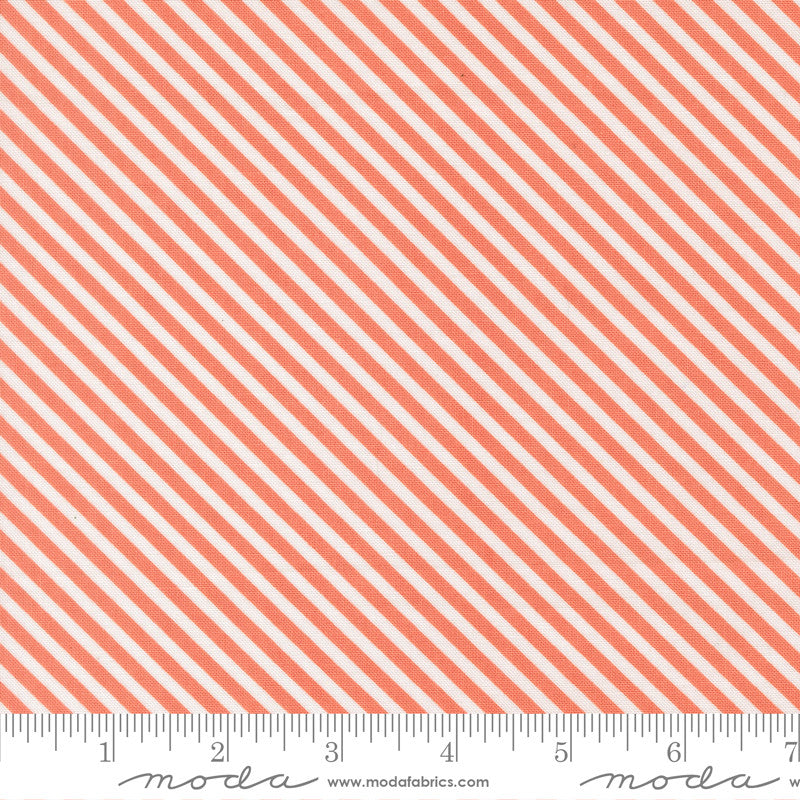 PRESALE In The Garden Bias Stripe Coral Yardage by Corey Yoder for Moda Fabrics| 29237 25