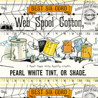 Scary Scraps Scary Spools Border Stripe White Yardage by J. Wecker Frisch for Riley Blake Designs |  CD17602-WHITE