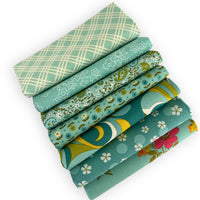 Fat Quarter Bundle Aqua | Happy Daze by Chloe’s Closet for Moda Fabrics | 7 Fat Quarters | Curated Bundle