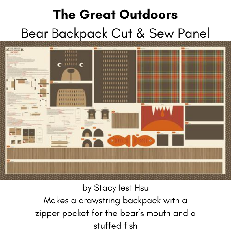 The Great Outdoors Bear Backpack Cut and Sew Panel by Stacy Iest Hsu for Moda Fabrics | 20887 11
