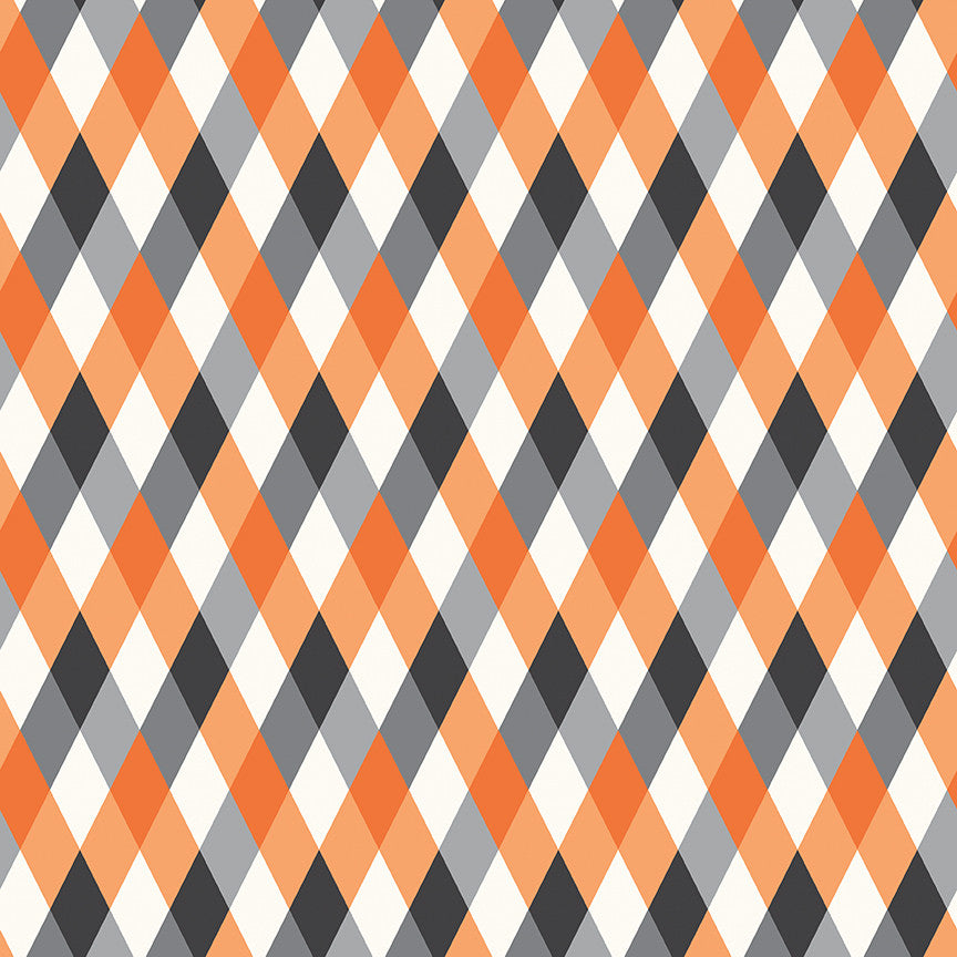 Frank and Friends Diamonds Orange Yardage by My Mind's Eye for Riley Blake Designs | C17473-ORANGE