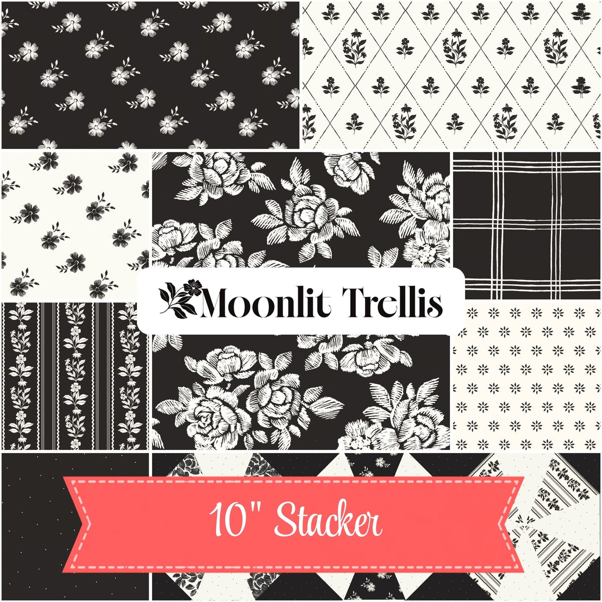 PRESALE Moonlit Trellis 10" Stacker by My Mind’s Eye for Riley Blake Designs | 42 Pcs | 10-18210-42