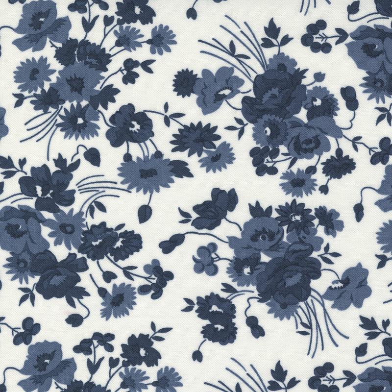 PRESALE Wide Back Nantucket Summer Somerset Cream Navy Yardage by Camille Roskelley | 108" Wide Backing Fabric | 108034 21