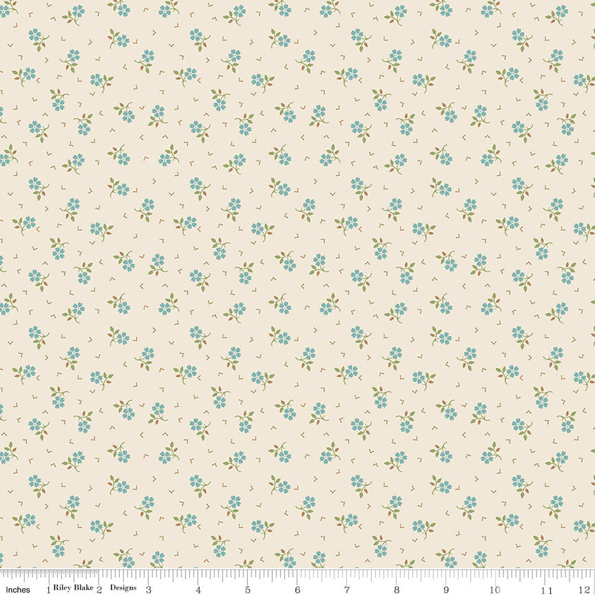 PRESALE Baked With Love Thankful Wedgewood Yardage by Lori Holt of Bee in My Bonnet | C17796-WEDGEWOOD