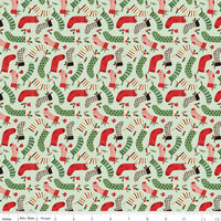 PRESALE Charming Christmas Stockings Mint Yardage by Kelsey Carlson for Riley Blake Designs | C16353-MINT