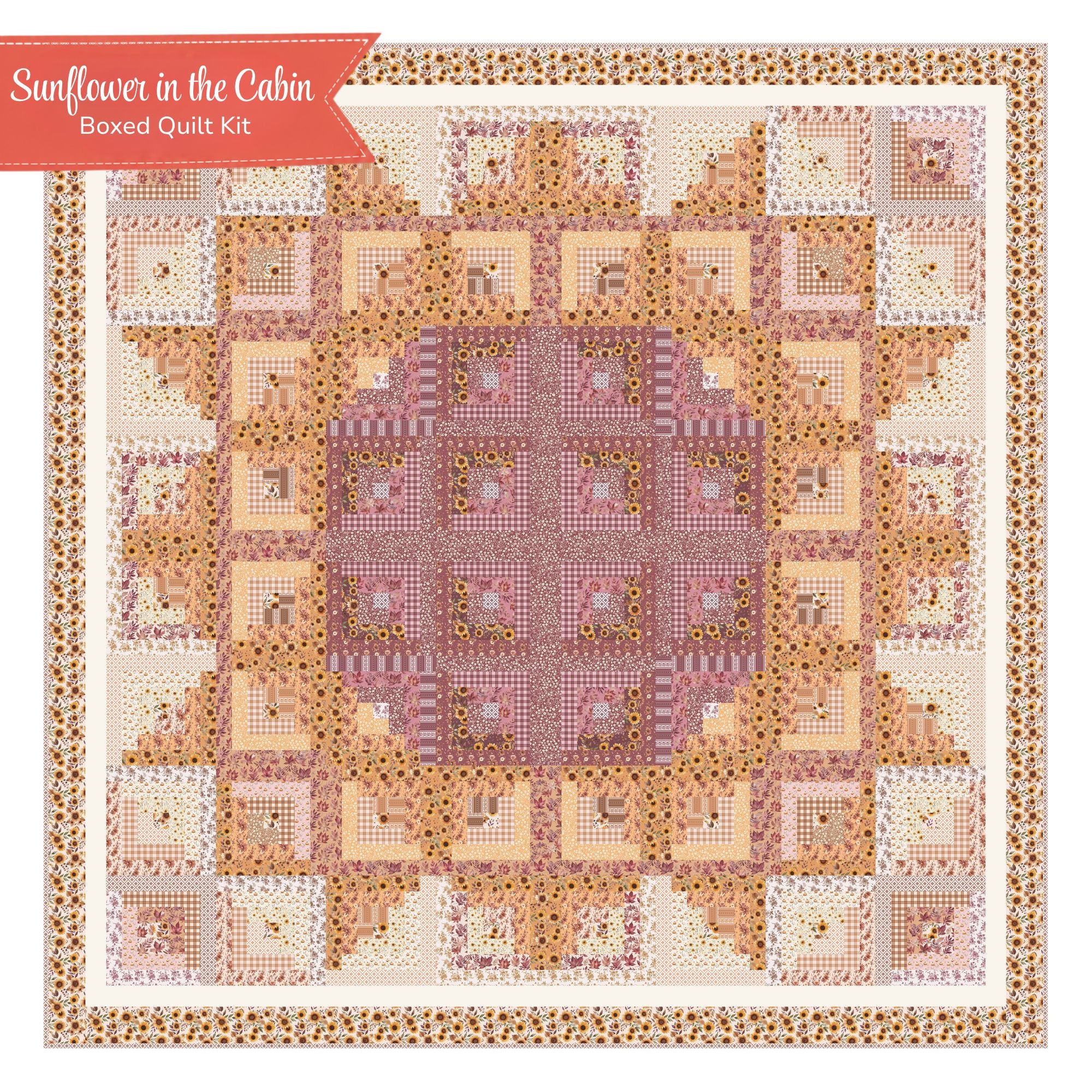 PRESALE Sunflower in the Cabin Quilt Kit Boxed by Modern Prairie for Riley Blake Designs | KT-18280