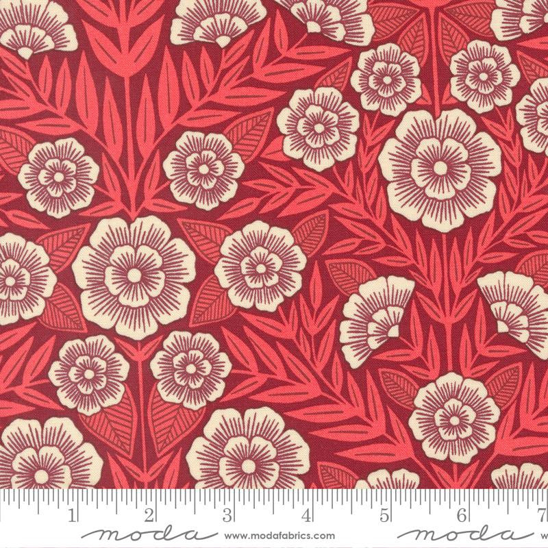 Flower Press Crimson Floral Yardage by Katharine Watson for Moda Fabrics | 3300 19