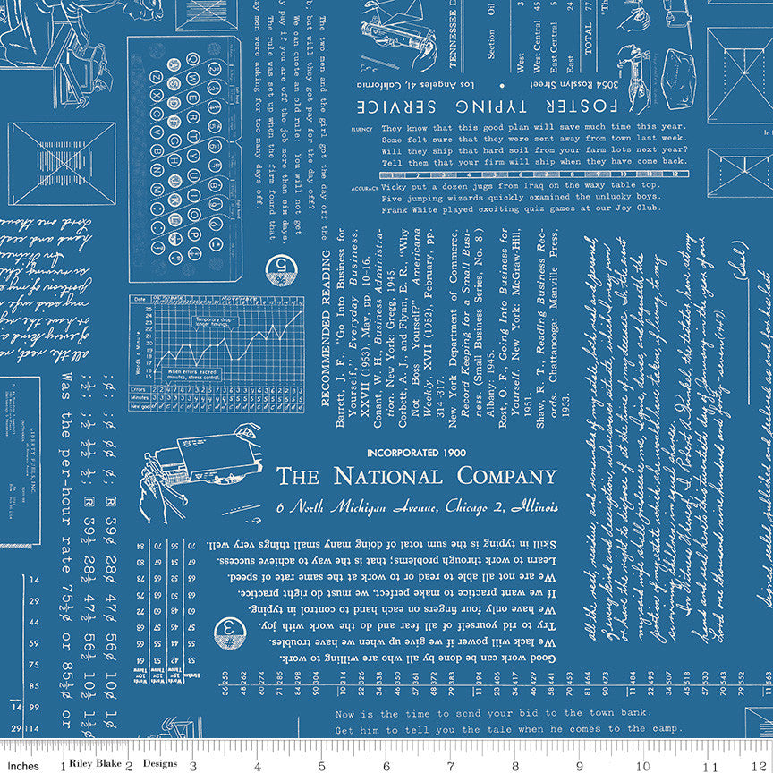 TYPE/ography Denim Yardage by Lori Holt of Bee in My Bonnet for Riley Blake Designs | C16850-DENIM