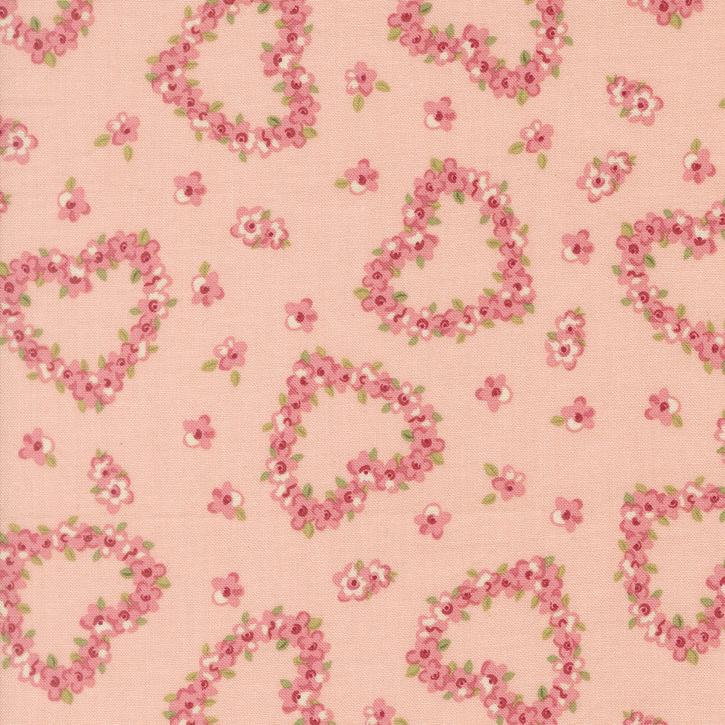 PRESALE Je T'aime Flower Heart Blush Yardage by Stacy Iest Hsu for Moda Fabrics | 20994 12