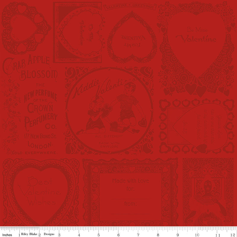 Take Heart Frame Blender Red Yardage by J. Wecker Frisch for Riley Blake Designs | C15385-RED