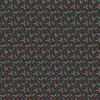Evergreen Wishes Holly Berries Black Yardage by Traci Reed for Riley Blake Designs | C17814-BLACK