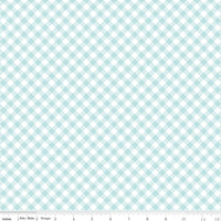 Whimsical Woodland Diagonal Gingham Aqua Yardage by Tasha Noel for Riley Blake Designs | C17646-AQUA