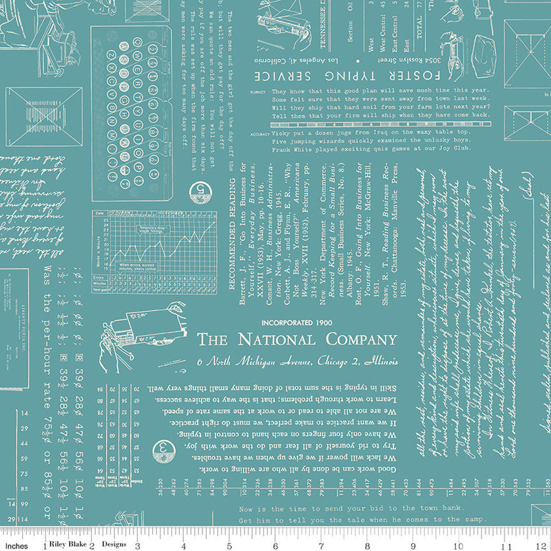 PRESALE TYPE/ography Wedgewood Yardage by Lori Holt of Bee in My Bonnet for Riley Blake Designs | C16850-WEDGEWOOD