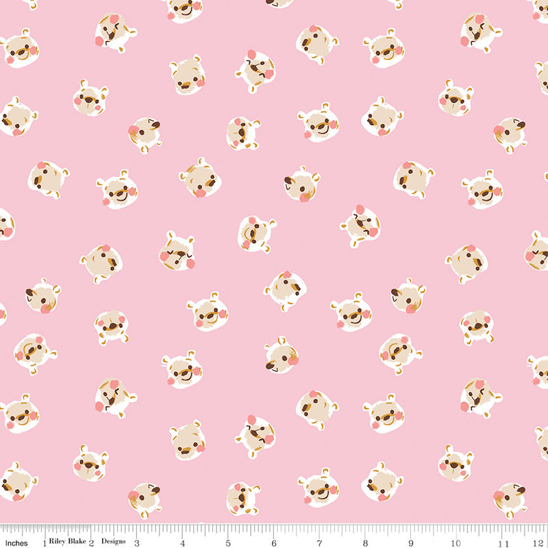 100 Aker Woods Pooh Brain Pink Yardage by Jill Howarth for Riley Blake Designs | C15174-PINK