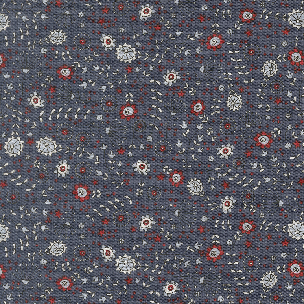 PRESALE Independence Day The Meadow Indigo Yardage by Sweetwater for Moda Fabrics | 55722 14