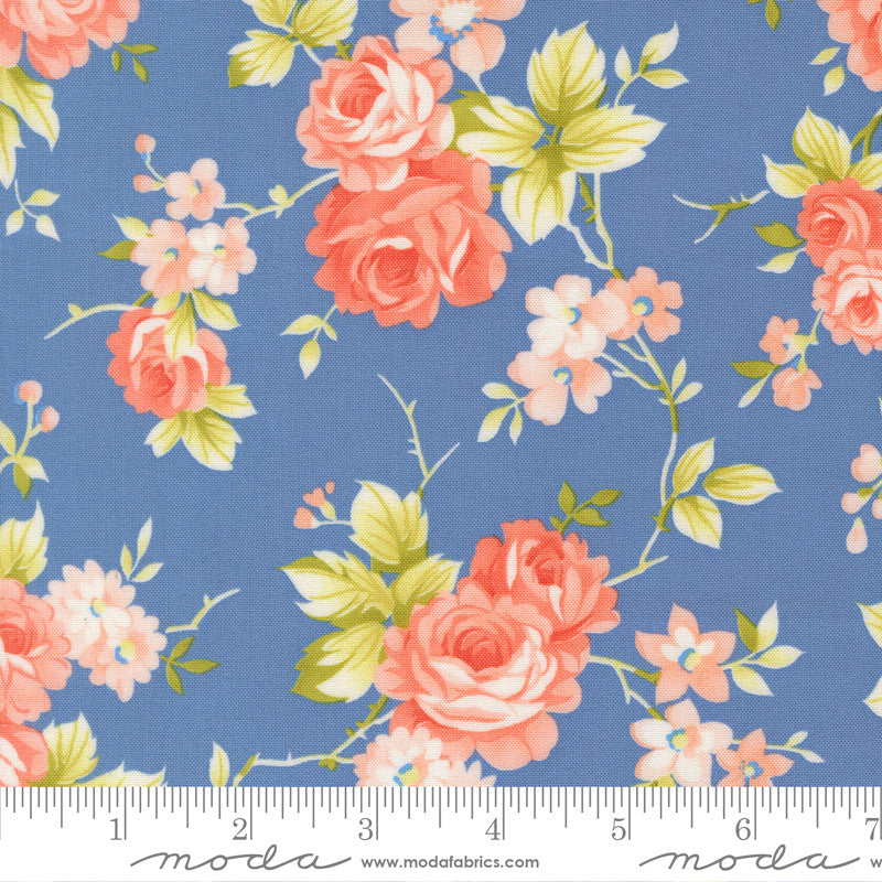 PRESALE Rosie Country Rose Blueberry Yardage by Fig Tree & Co for Moda Fabrics | 35420 18