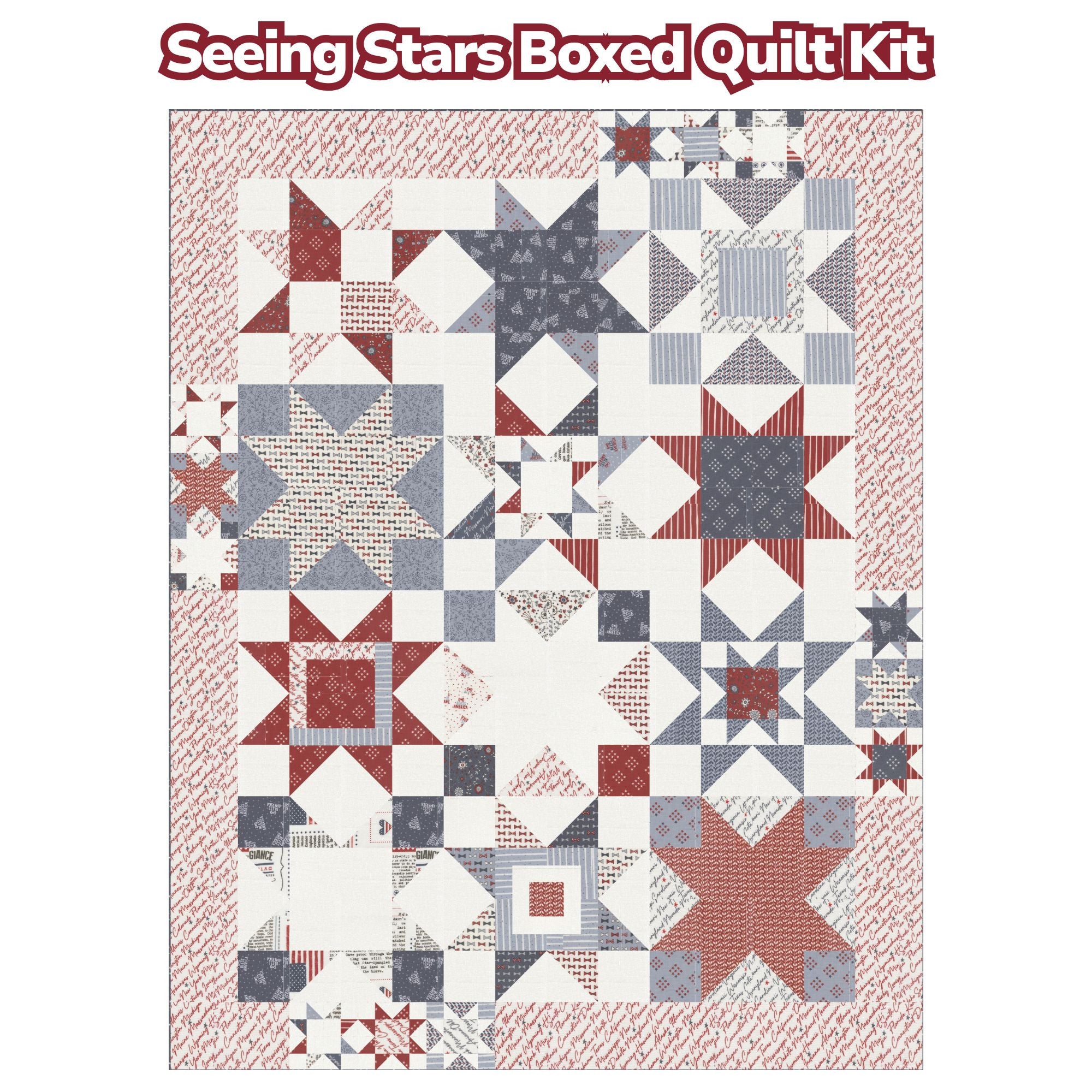 PRESALE Seeing Stars Quilt Kit Boxed With Independence Day by Sweetwater for Moda Fabrics | KIT55720