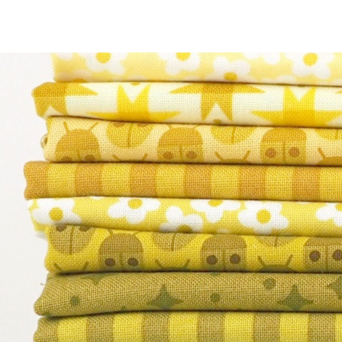 PRESALE Fat Quarter Bundle Yellow Green | Popcorn by Elizabeth Hartman for Moda Fabrics | 8 Fat Quarters | Curated Bundle