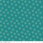 Bee Dots Lagoon Rose Yardage by Lori Holt for Riley Blake Designs | C14180 LAGOON