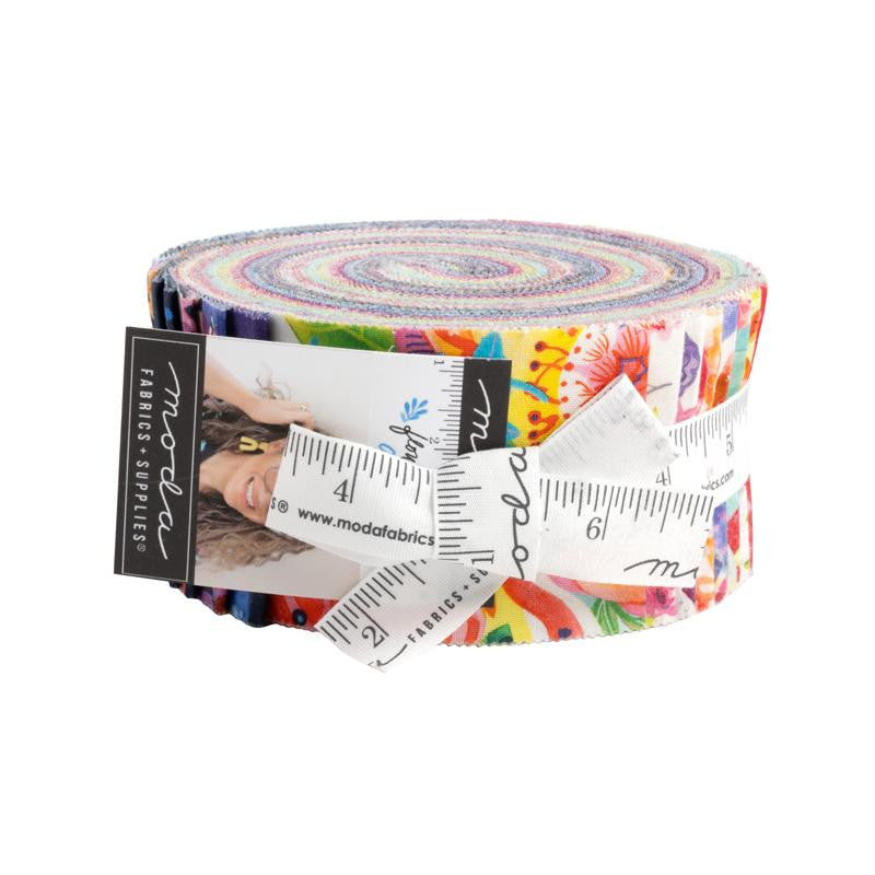 Flower Patches Jelly Roll by Amarilys Henderson for Moda Fabrics | 40 Precuit 2.5" Strips | 21820JR