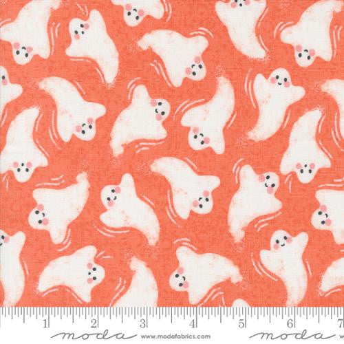 Hey Boo Soft Pumpkin Friendly Ghost Yardage by Lella Boutique for Moda Fabrics | 5211 12  | Cut Options Available