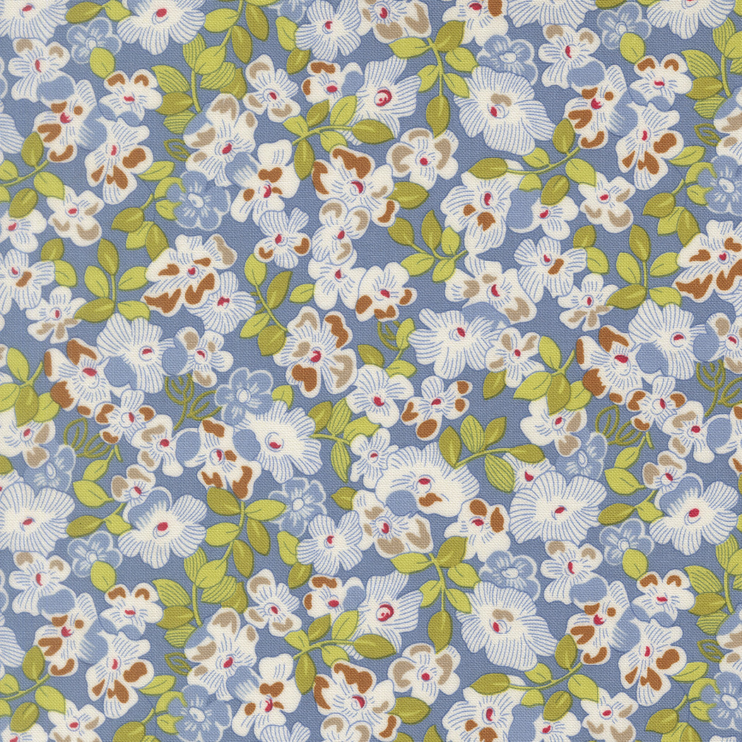 PRESALE Butternut and Sage Fields of Flowers Dusk Yardage by Fig Tree & Co for Moda Fabrics | 35442 15