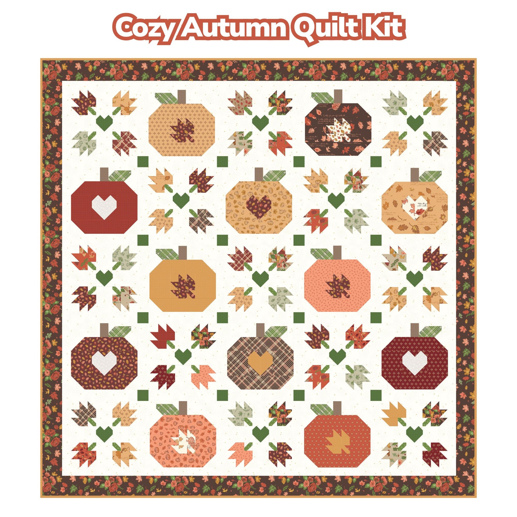 PRESALE Cozy Autumn Quilt Kit Boxed With Cozy Autumn by Beverly McCullough for Riley Blake Designs | KT-17870