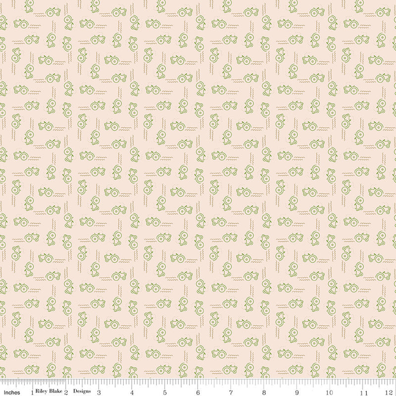 PRESALE Farmers Daughter Tractors Background Thyme Yardage by Lori Holt of Bee in My Bonnet | C17184-THYME