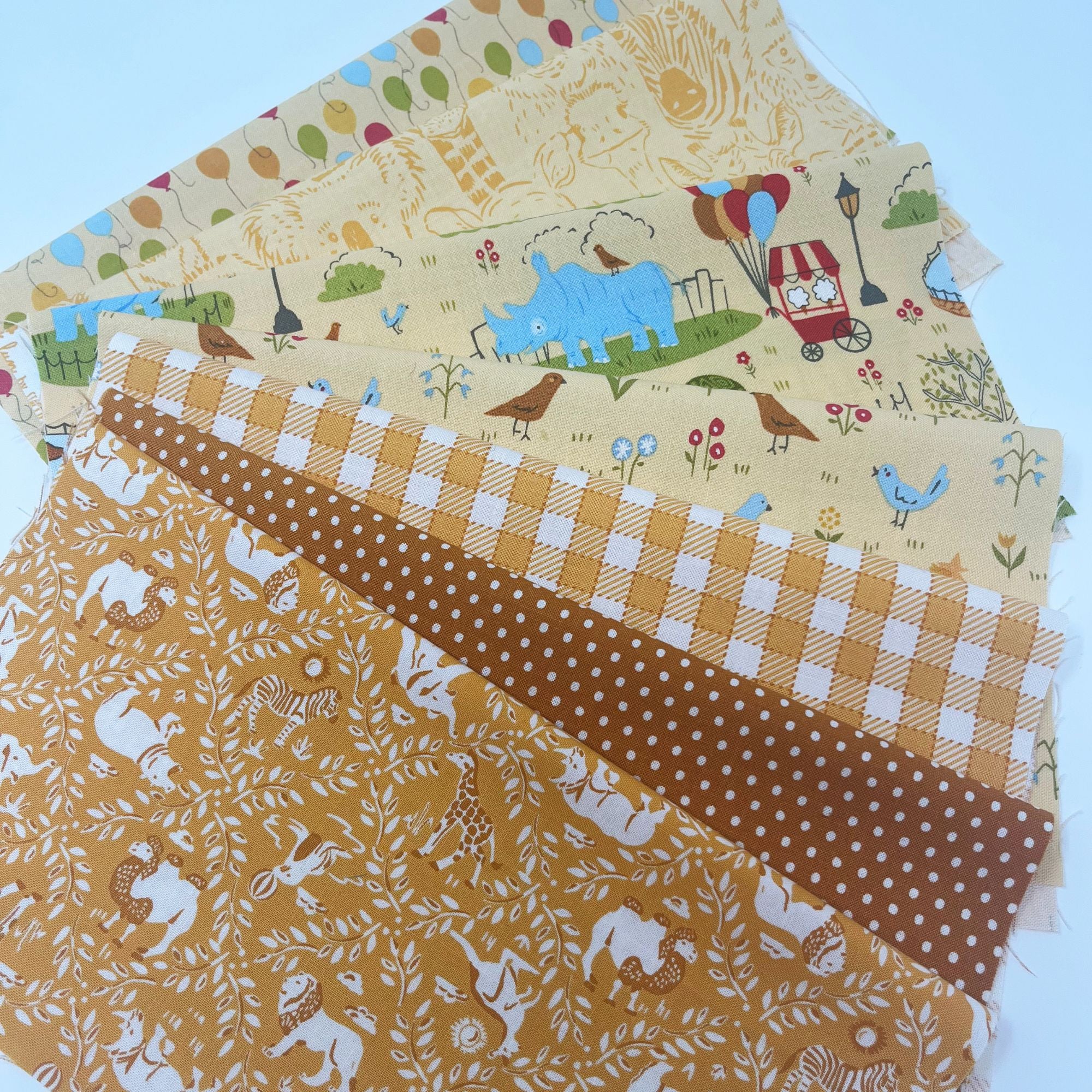 Animal Park Fun Custom Fat Quarter Bundle Warm by Stacy Iest Hsu for Moda Fabrics | Curated Bundle | 7 Fat Quarters