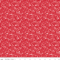 Letters to Cupid Ditsy Floral Red Yardage by My Mind's Eye for Riley Blake Designs | C16984-RED
