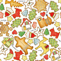 PRESALE Gingerbread Cookie Toss White Yardage by J. Wecker Frisch for Riley Blake Designs | CD17845-WHITE