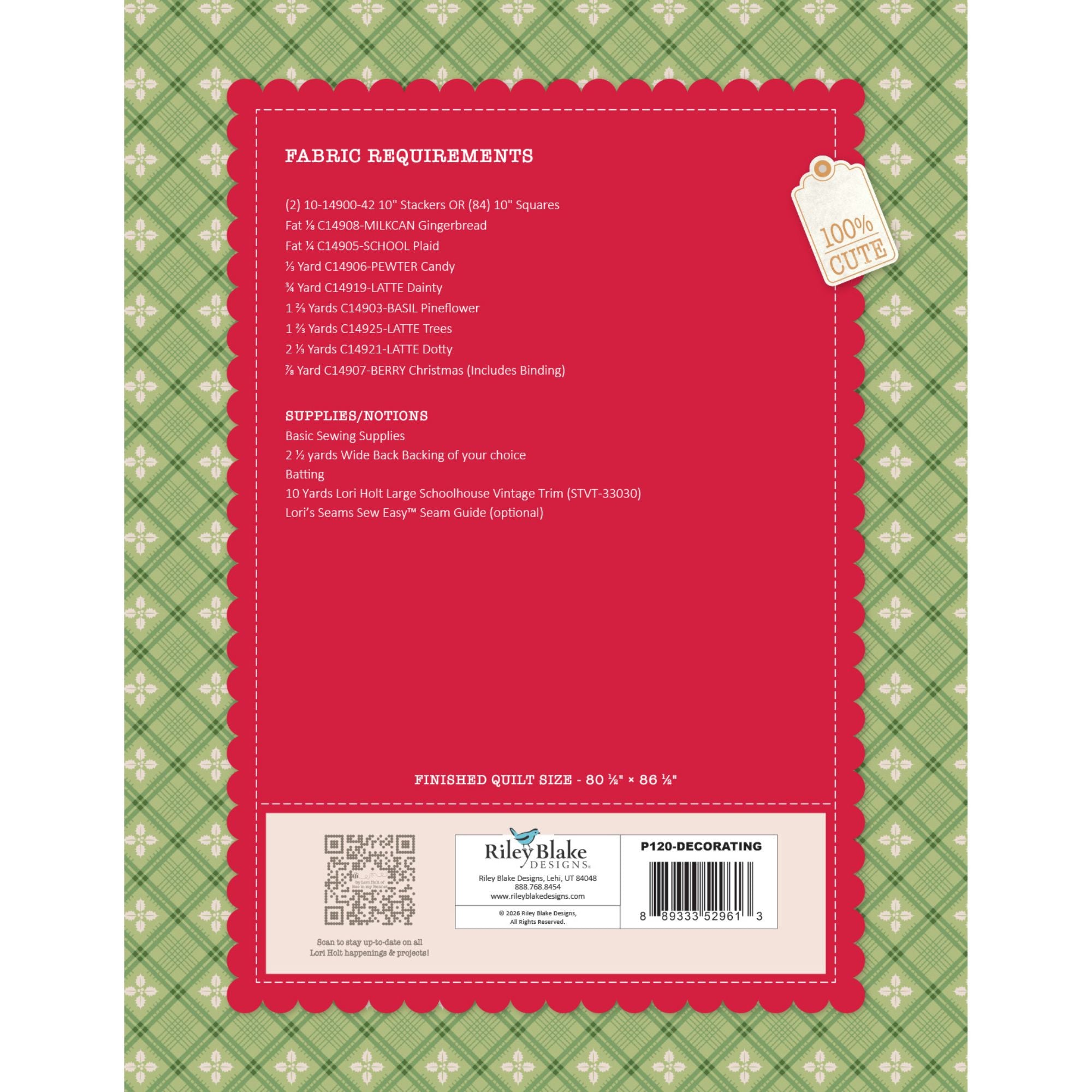 Decorating the Tree Quilt Pattern by Lori Holt of Bee in my Bonnet | P120-DECORATING