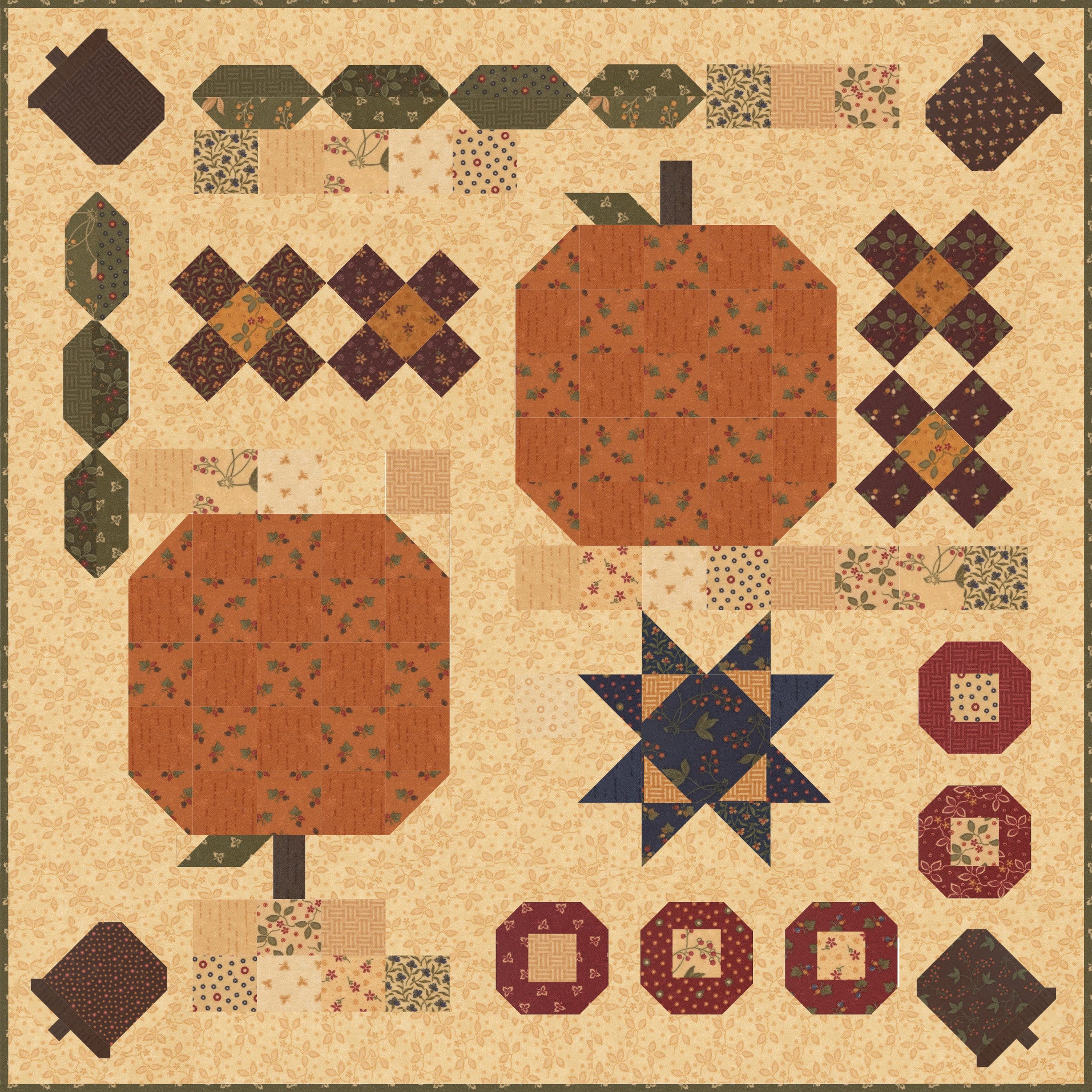 Pumpkin Season Quilt Pattern by Kansas Troubles Quilters | KT 26042