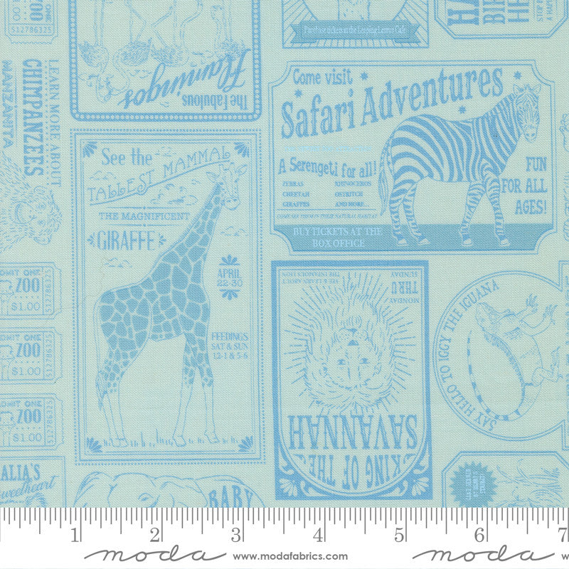 Animal Park Fun Vintage Zoo Water Yardage by Stacy Iest Hsu for Moda Fabrics | 20965 14